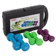 Set Mancuernas York Fitness 10 Kg + Estuche Colores 