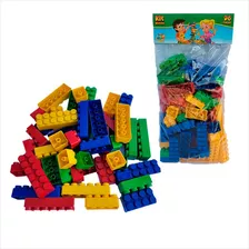 Kit Blocos De Montar Infantil Colorido Educativo 96 Peças 