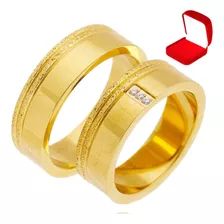 Alianças Ouro Casamento Banhada 18k Anatômica Clássica 