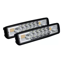 Par Faros 16 Led Barra Auxiliar Fijo + Estrobo Tipo Codigo