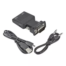 Convertidor De Vga A Hdmi Alimentado 5v Usb+ Audio 3.5