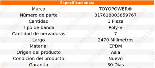 Banda Para Nissan Titan 8 Cil 5.6l 2017/2023 Toyopower Foto 4