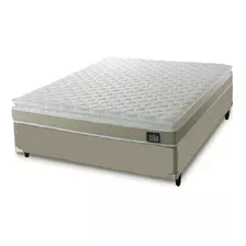 Cama Box Casal Colchão D45 Pillow Top 138x188x62cm Bege