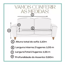 Capa De Sofa 2 Lugares Lisa Avulsa Cor Chumbo