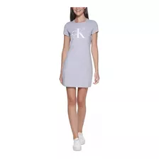 Vestido Calvin Klein Monogram Logo Crewneck T-shirt Dress