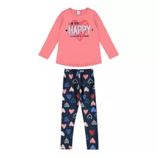 Conjunto Infantil Feminino Sem Flanela Em Algodão Malwee