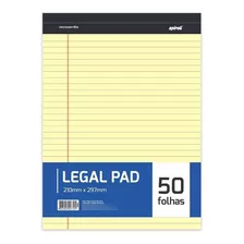 Bloco Papel A4 Amarelo Legal Pad Com 50 Folhas 5 Unidades