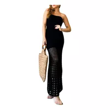 Vestido Longo Midi Modal Tricô Laise Tomara Que Caia Verão