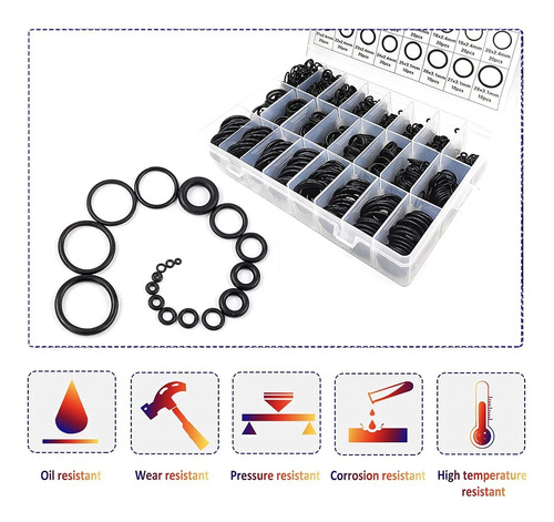 1200pz/kit 24 Tamaos Anillo Goma Junta Estuche O-ring Sello Foto 4