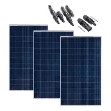 Painel Solar 100w Fotovoltaico Resun 3 Unidades + Conectores