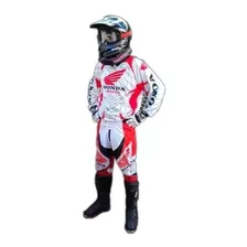 Conjunto Honda Racing Blanco Con Rojo Motocross Cross Rpm®