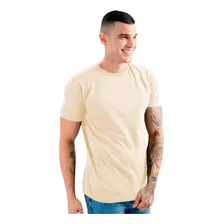 Camiseta Camisa Masculina Lisa Básica Algodão Premium Bege