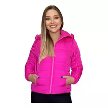 Jaqueta Feminina Puffer Nylon Impermeável Casaco Gominhos