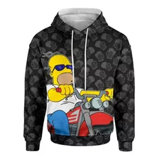 Sudadera Deportiva Full Homero Biker Born To Ride Cervezas