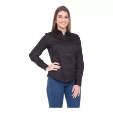 Camisa Feminina Natalie Preta Em Algodão Top