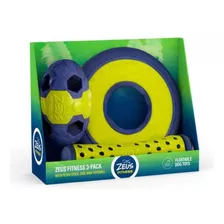 Set De Juguete Para Perros De Tpr 3 Piezas Zeus Fitness Color Amarillo/azul