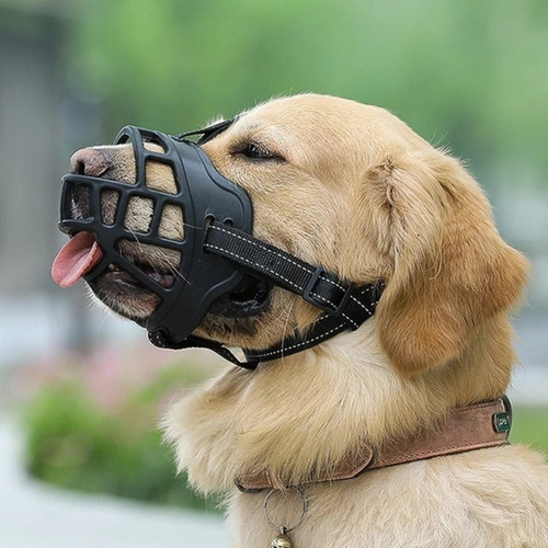 Focinheira Plástica Ajustável Para Cães Cachorro Pet Grade