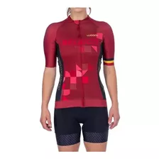 Camisa Ciclismo Feminina Woom Supreme Bélgica Manga Curta 