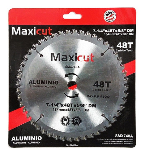 Disco Corte Para Aluminio 7-1/2 Pulgadas X24tx5/8 Maxicut