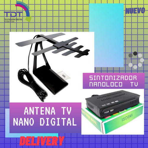 Kit Tdt Sintonizador Nanoloco Tv + Antena Digital Nano Tv