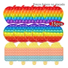 15set Popet Pop It Rainbow Toy Crianças