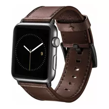 Correa Cuero Platinum Compatible Con Apple Watch 44mm Borbón