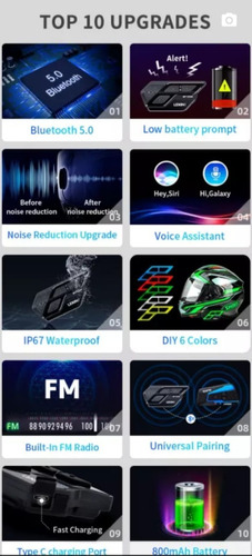 Intercomunicador Moto Lexin Bluetooth 5.0 Radio Fm Foto 7