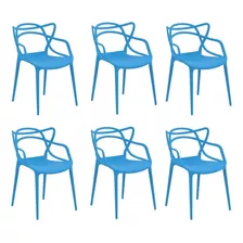 Kit 6 Cadeiras Allegra Azul Turquesa Rivatti (6un)