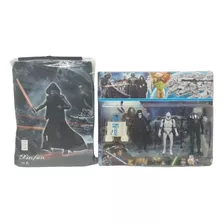 Cartelado 4 Bonecos Star Wars 15cm Borracha + Fantasia 