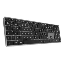 Teclado Bluetooth Satechi Modelo X3 Retroiluminado Aluminio St-btsx3m-es Qwerty Español Color Gris Espacial Windows Apple Ios Android