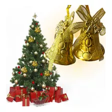 Kit 6 Mini Sinos Decorativos Com Laços Enfeites Árvore Natal