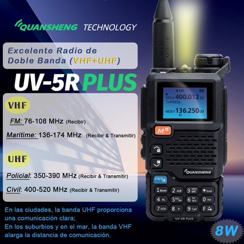 Radios De Comunicacin Largo Alcance Uv-5r+ Amfm Uhfvhf Kit6 Foto 2