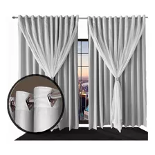 Cortinas Blackout 5,50x3,00 Apartamento Com Voal Branco