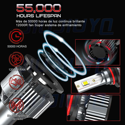 H4 9006 Kit De Focos Led 30000lm Haz Alto Y Bajo Para Toyota Foto 7