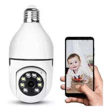 Foco Cámara Led Espía 360 De Seguridad Wifi Tiempo Real 