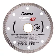 Disco De Corte Diamantado Chanfro 115mm Turbo Cortag 45º Cor Cinza