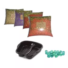 Kit Escalda Pés 4kg+bacia+10 Bolinhas Massagem Relaxante 