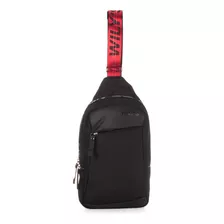 Mochila Cruzada Negro Con Rojo Wilys