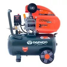 Compresor De Aire Eléctrico Portátil Daewoo Dac24d Monofásico 24l 2hp 127v 60hz Negro/naranja