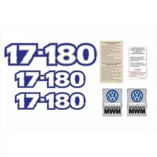 Kit Adesivo Emblema Resinado Caminhão Volks 17-180 + Mwm