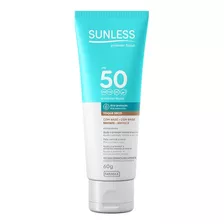 Protetor Solar Facial Fps50 Sunless Com Base 60g Toque Seco Cor Bronze