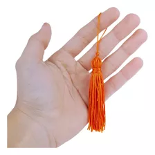 Pingente De Seda Tassel - Franja - Laranja - C/100 - Nybc