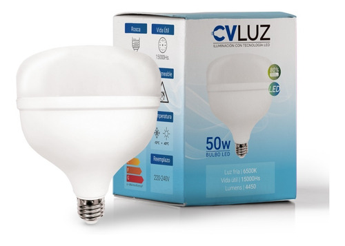 Lampara Foco Led Galponera 50w E27 Rosca Comun Luz Fria 220v High Power