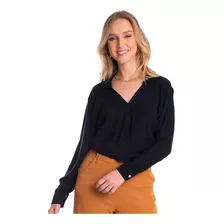 Camisa Feminina Rovitex Transpassada Preto