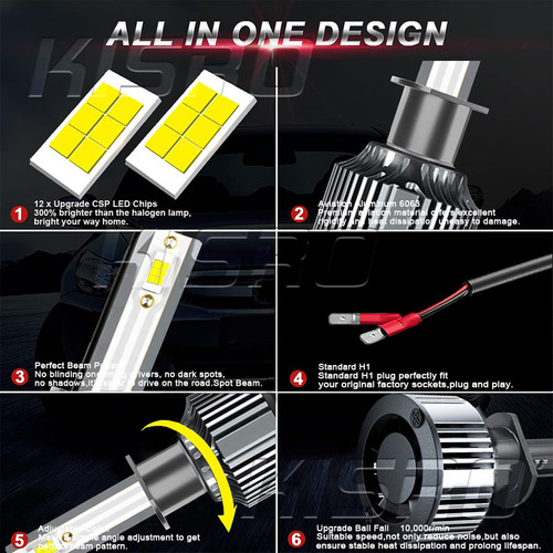 Para Volkswagen Gol 2009-2011 2012 2013 Kit De Focos Led Foto 2