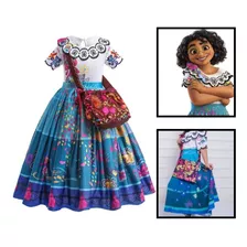 Fantasia Mirabel Encanto Vestido Infantil Com Bolsa