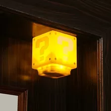 Lámpara De 8 Cm De Mario Bros Con Sonido Estructura Amarillo Pantalla Amarillo