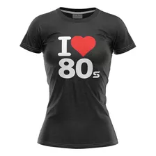 Camiseta Baby Look Love Anos 80 Feminina 100% Algodão