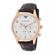 Reloj Armani De Hombres Vestido Piel Negro