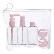 Kit Viagem 6 Peças Frascos (shamp/perf/cond/creme Ou Outros) Cor Rosa